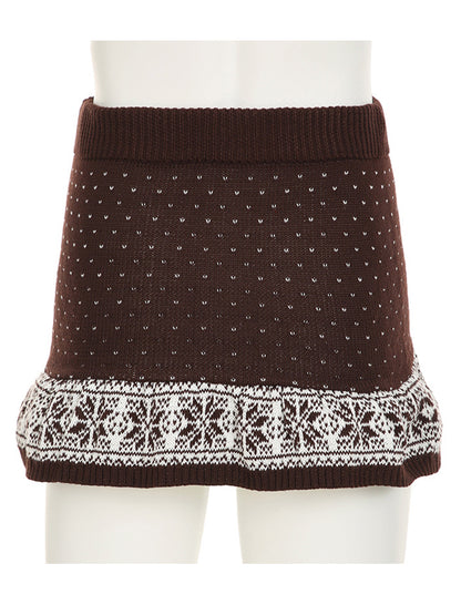 Drawstring Pom-Pom A-Line Pencil Skirt