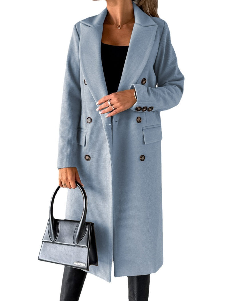 Double-Breasted Tailored Long Coat