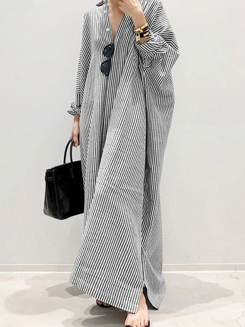 Striped Oversized Maxi Dress