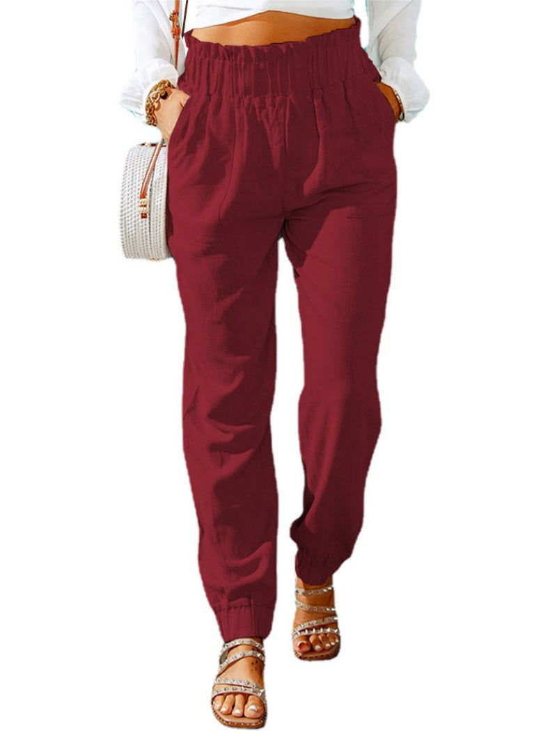 High-Waisted Drawstring Jogger Pants