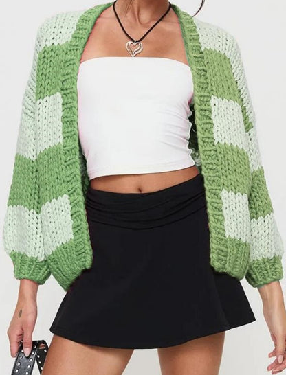 Open-Front Chunky Knit Cardigan