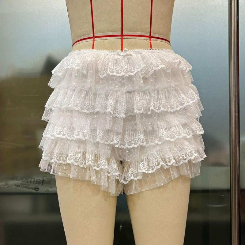 Layered Ruffle Lace Shorts