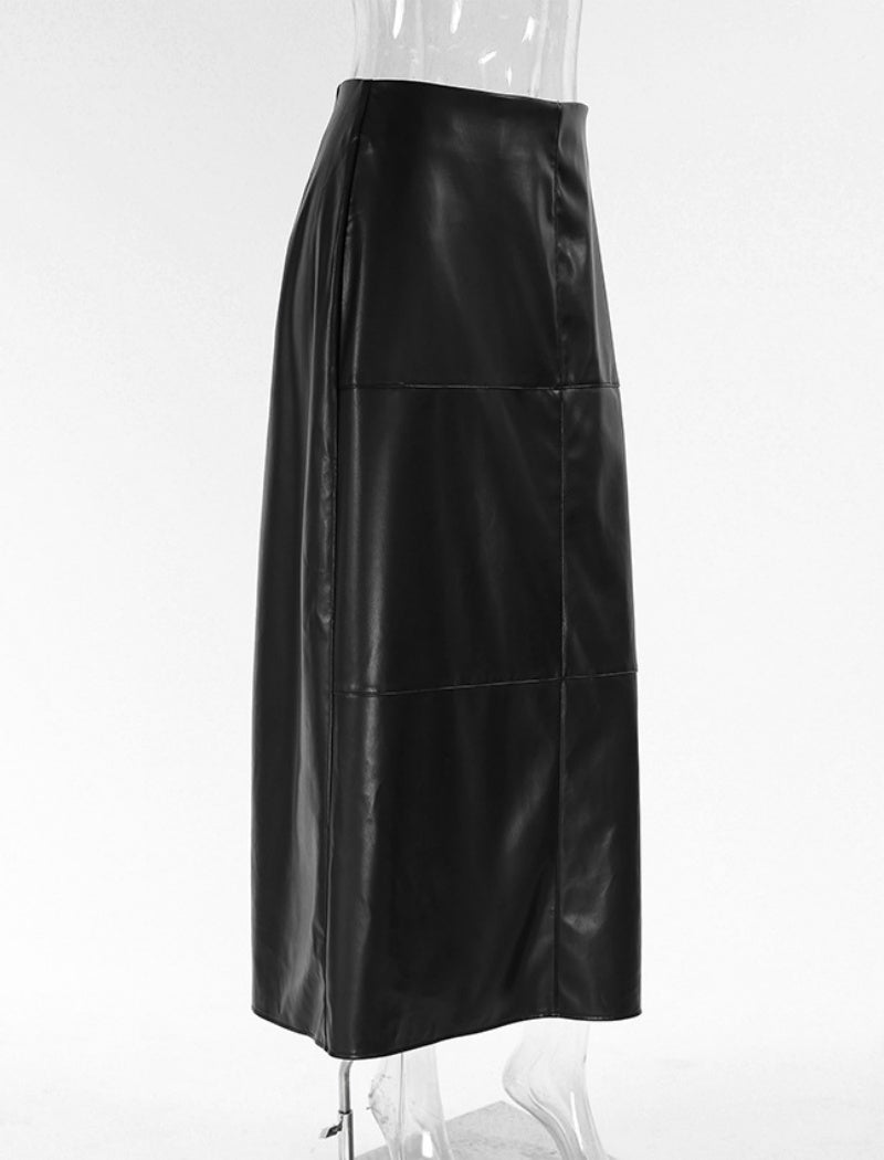 Faux Leather Maxi Skirt