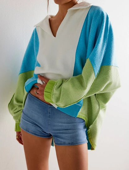 Two-Tone Color Block Hoodie