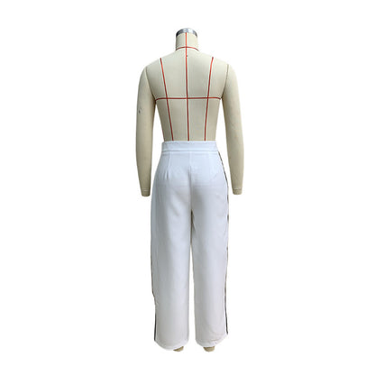 Wide-Leg Striped Pants