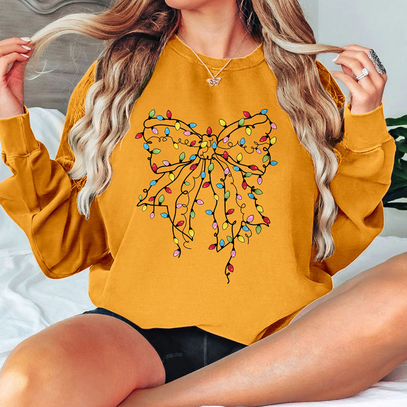 Bow Graphic Long-Sleeve Top