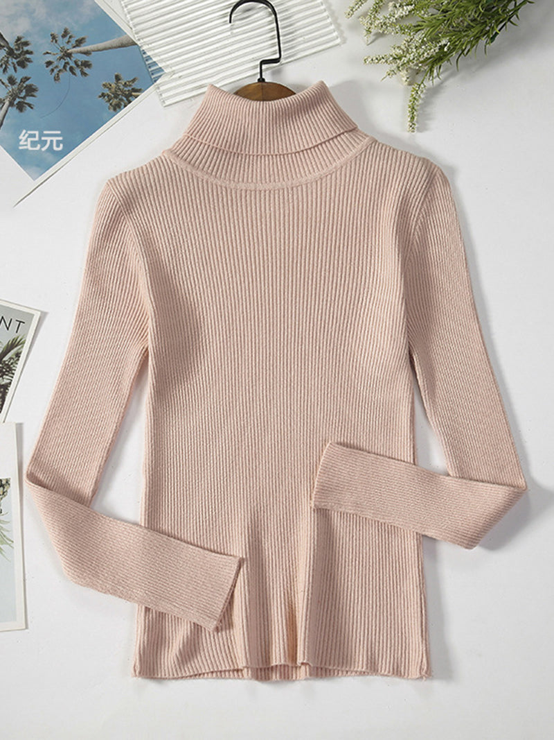 Classic Ribbed Turtleneck Top