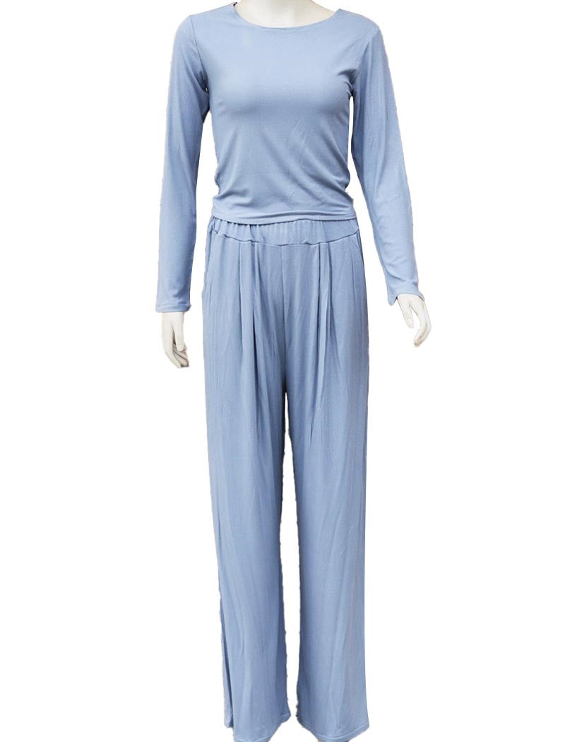 Ribbed Wide-Leg Lounge Set