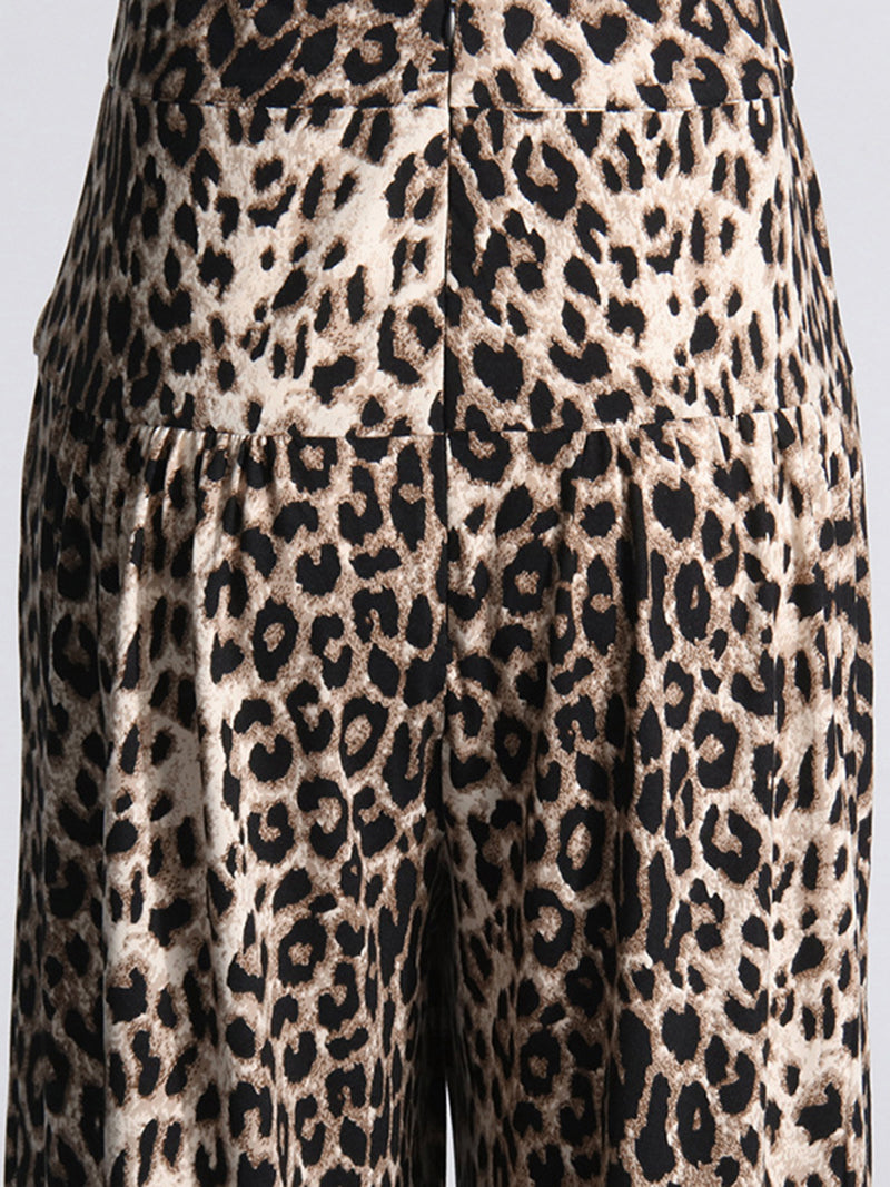 Leopard Print Wide-Leg Pants