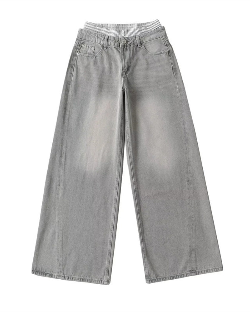 High-Rise Patchwork Jeans