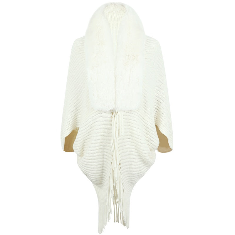 Faux Fur Fringe Shawl