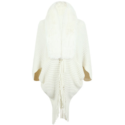 Faux Fur Fringe Shawl