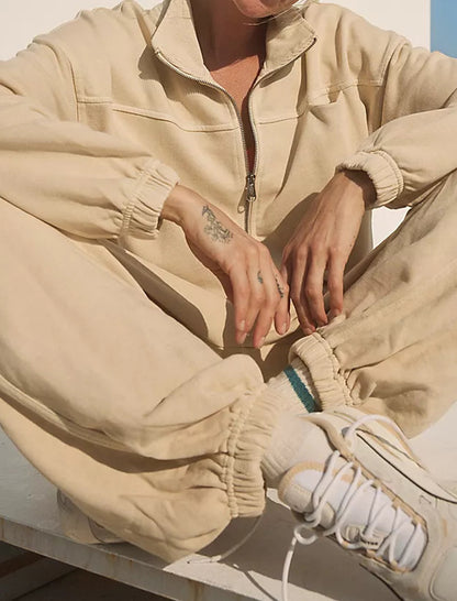 Zip-Up Lounge Jumpsuit