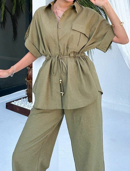 Drawstring Pocket Two-Piece Set