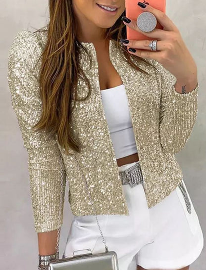 Sequin Embellished Open Jacket