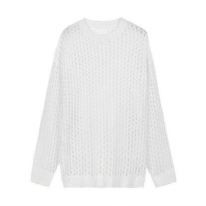 Open-Knit Long-Sleeve Top