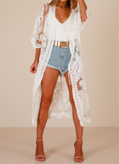 Lace Bikini Mesh Cardigan