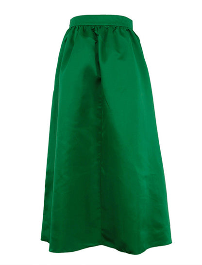 High-Rise Satin Maxi Skirt