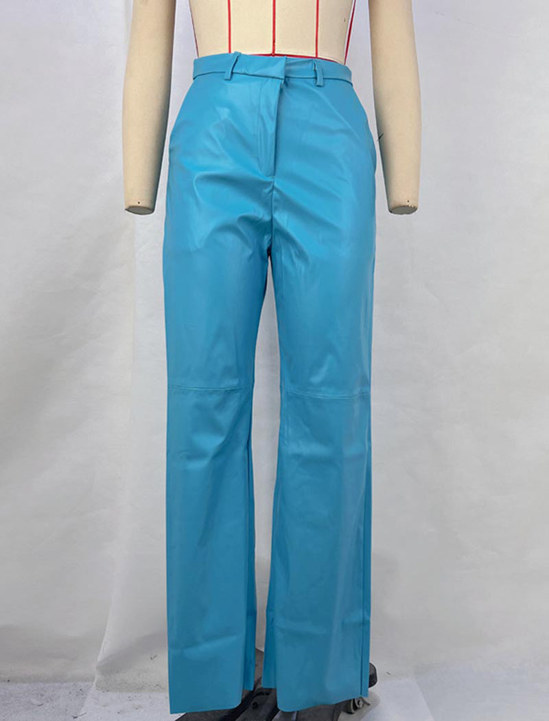 High Waist PU Leather Pants