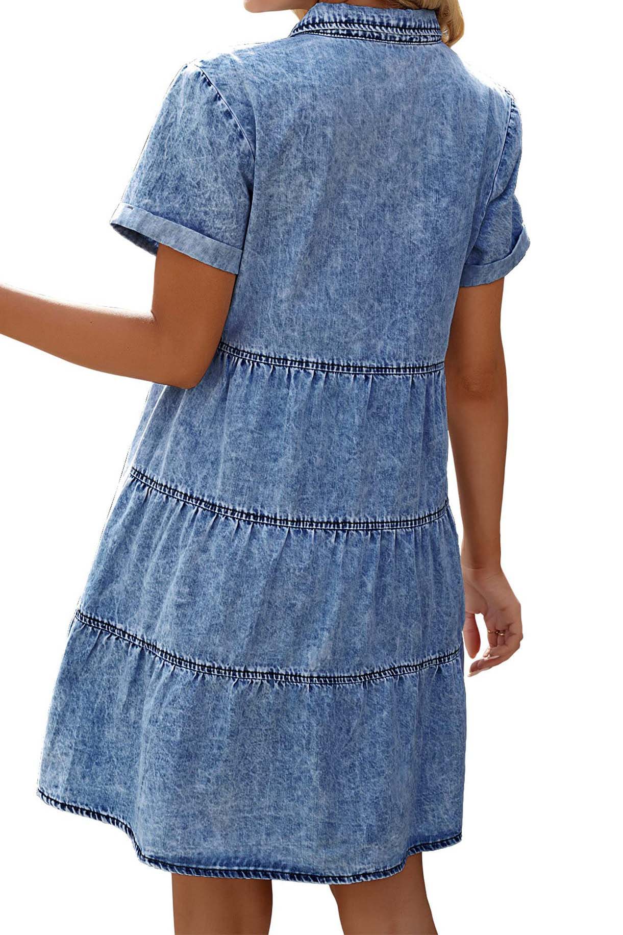 Button-Up Denim Mini Dress