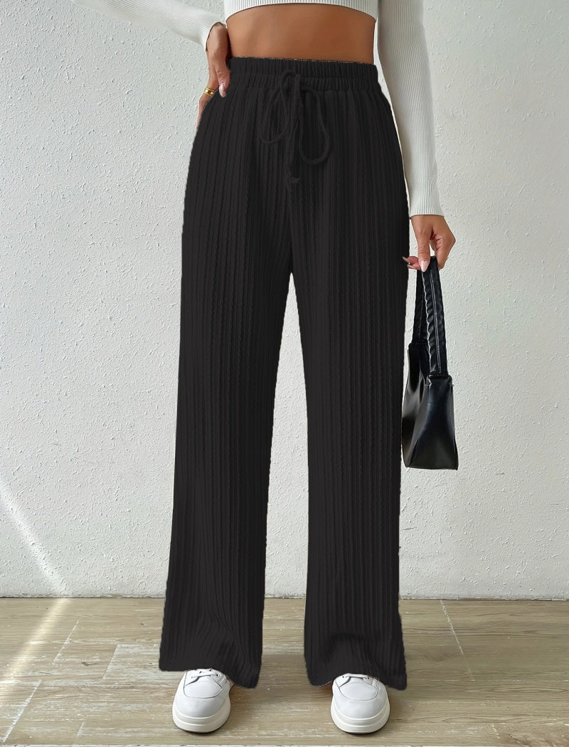 Wide-Leg Drawstring Pants