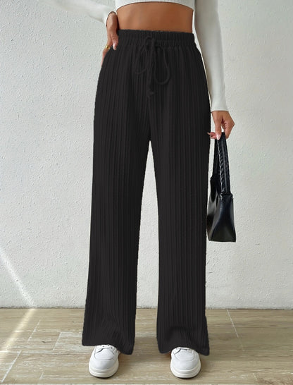 Wide-Leg Drawstring Pants