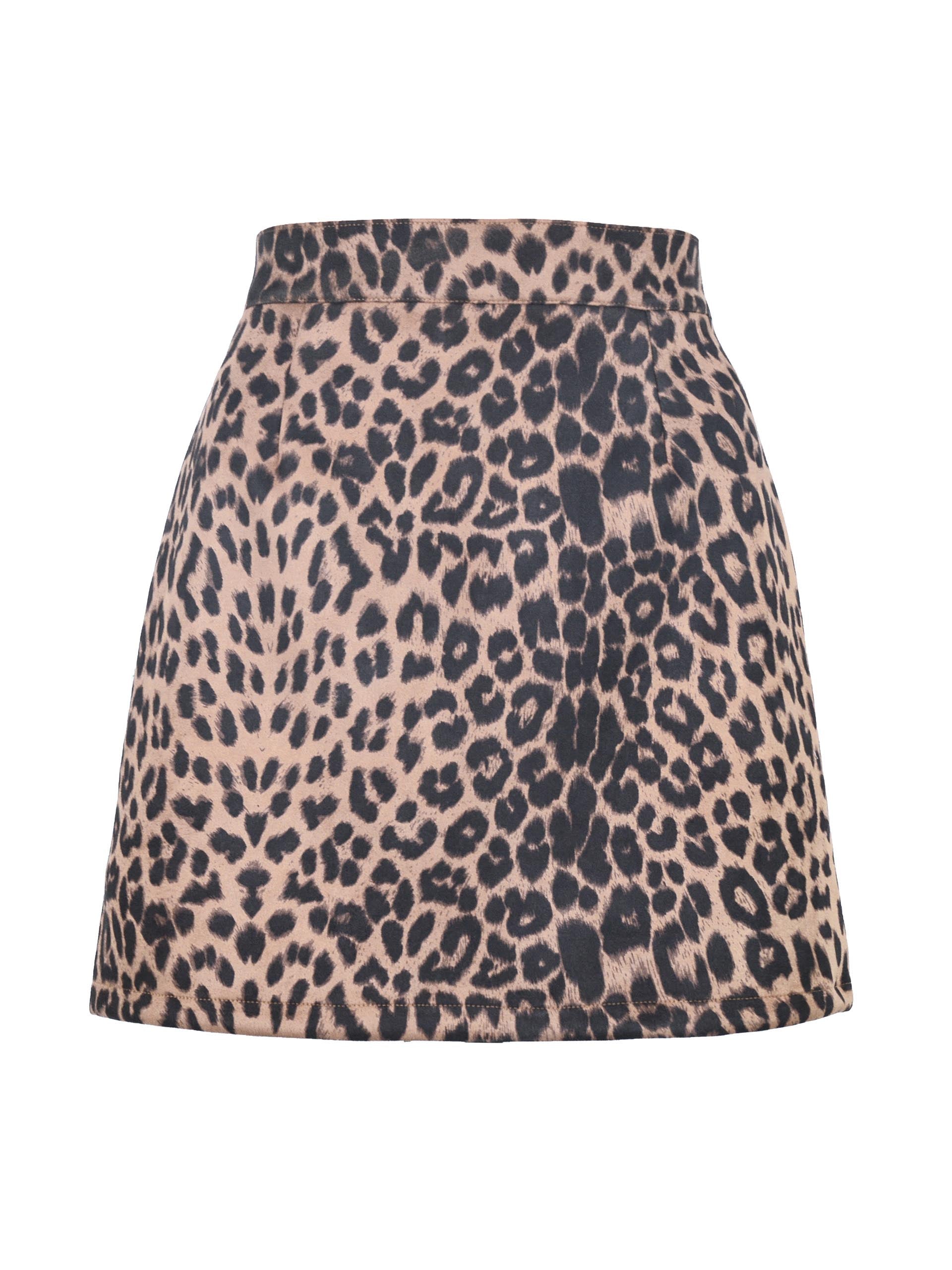 Animal Print A-Line Mini Skirt