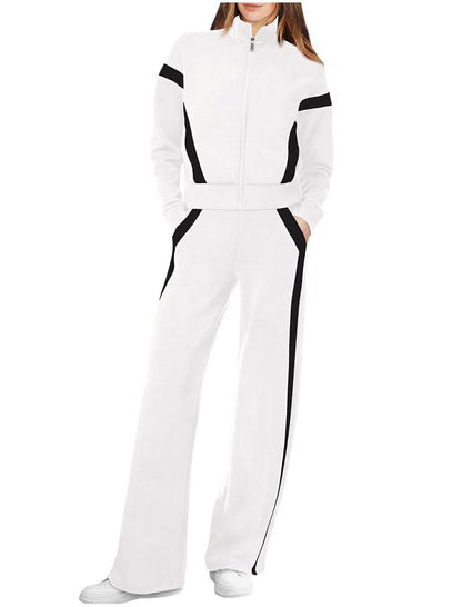 Zip-Up Track Suit with Stripe Detail
