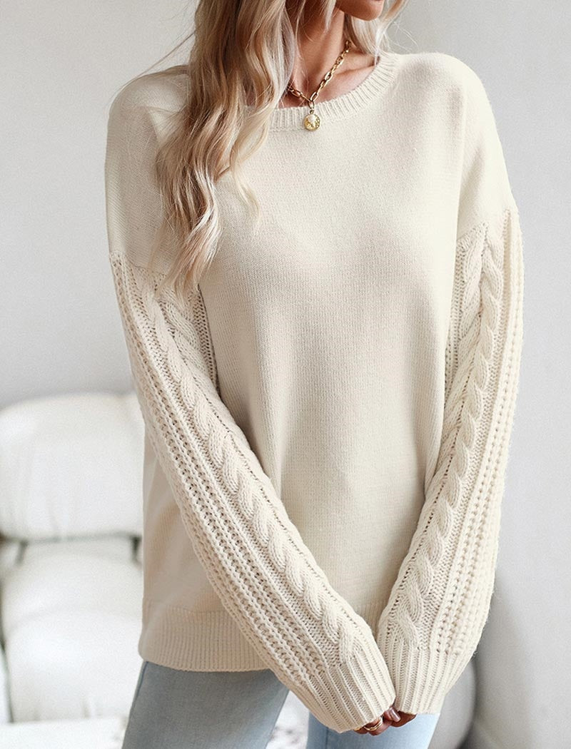 Crew Neck Long Sleeve Knit Sweater