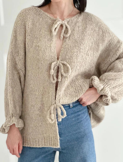 Tie-Front Knit Cardigan