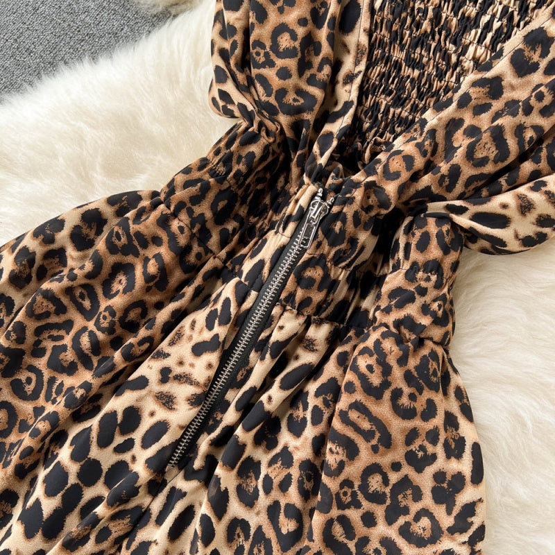 Leopard Print Wide-Leg Jumpsuit