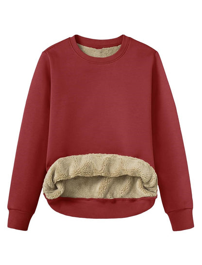 Sherpa-Lined Crewneck Top