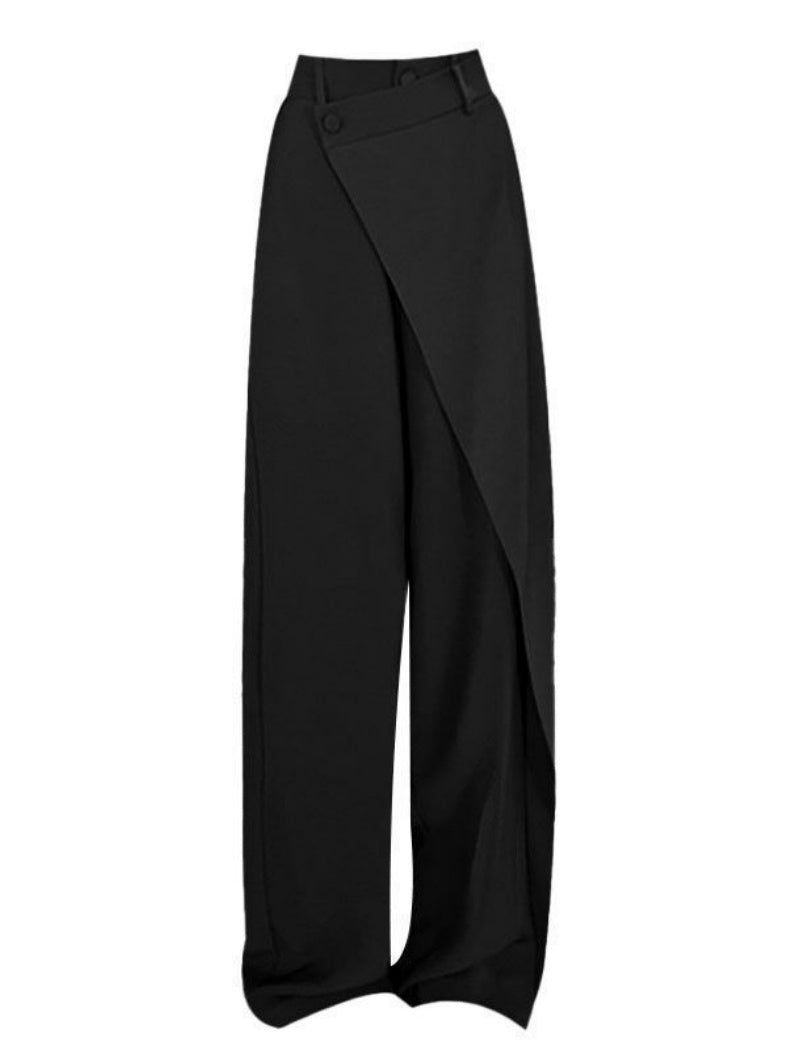 Wide-Leg Pants with Wrap Overlay