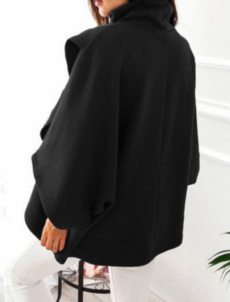 Fleece Asymmetrical High Neck Top