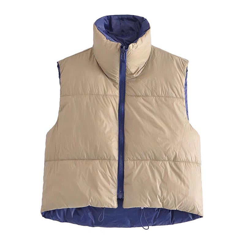 Sleeveless Padded Zip-Up Vest