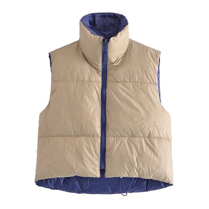 Sleeveless Padded Zip-Up Vest
