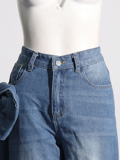 Bow Wide-Leg Jeans