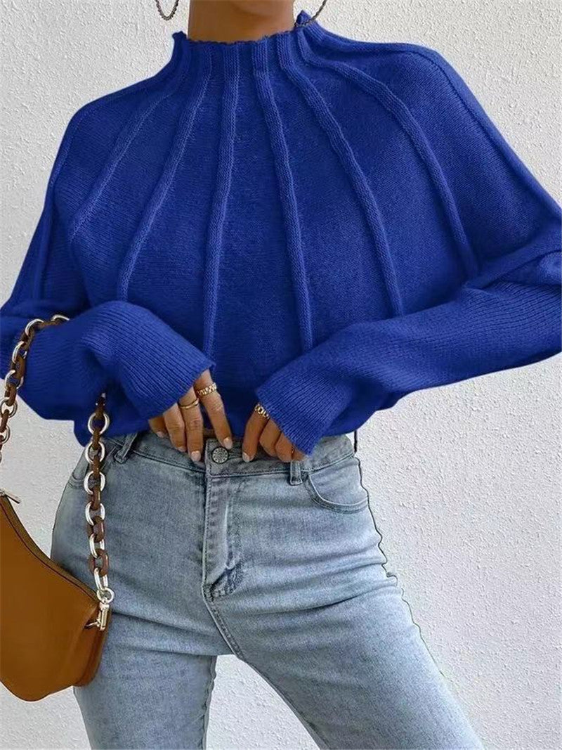 Solid Pleated Crew Neck Top