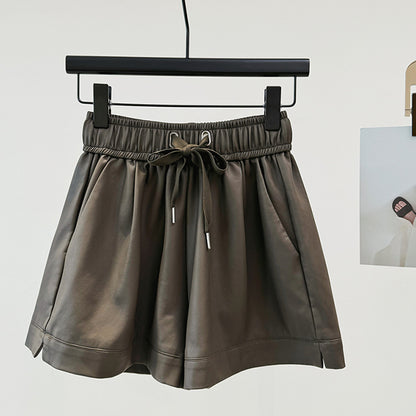 High-Waist Faux Leather Shorts
