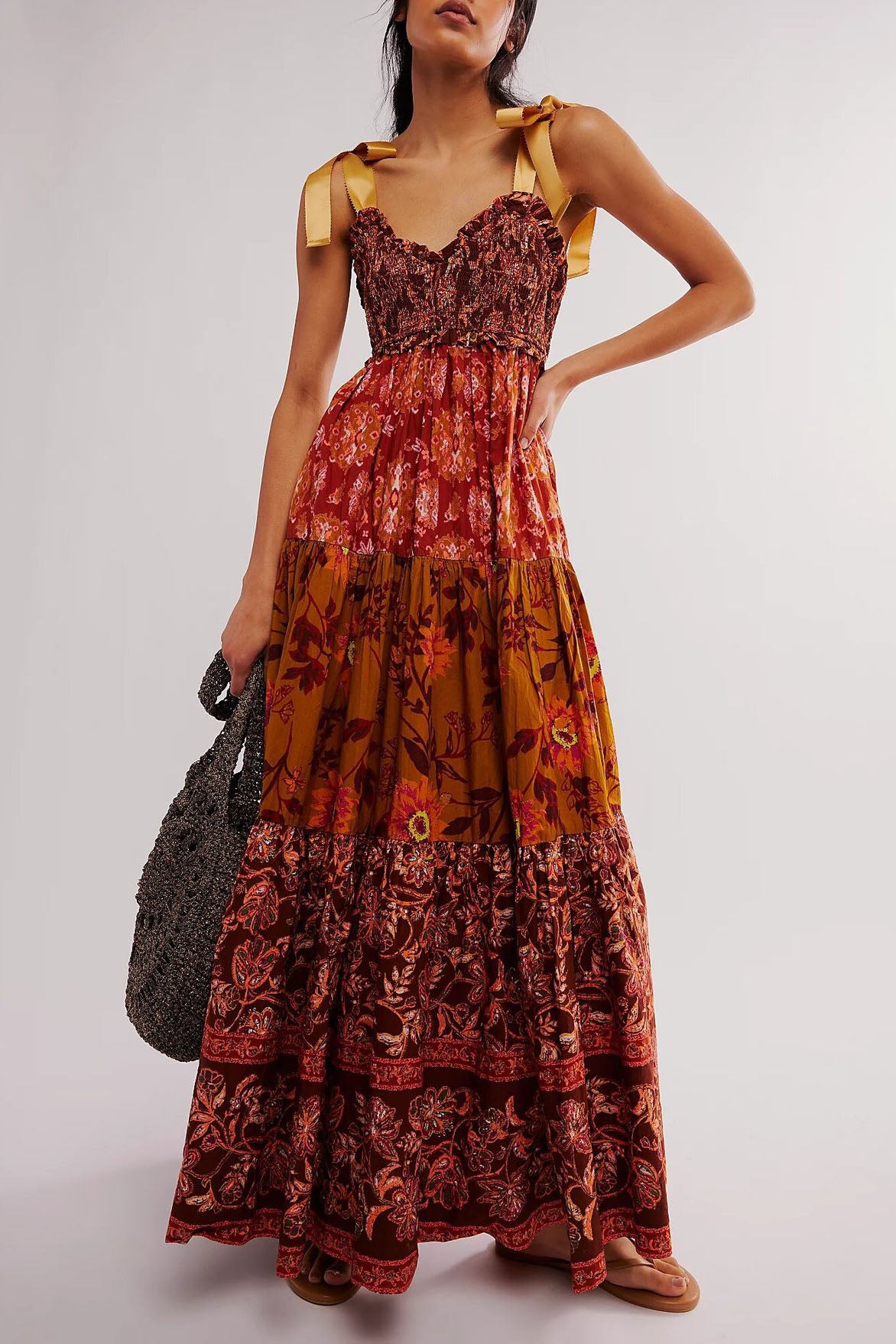 Tiered Floral Maxi Dress