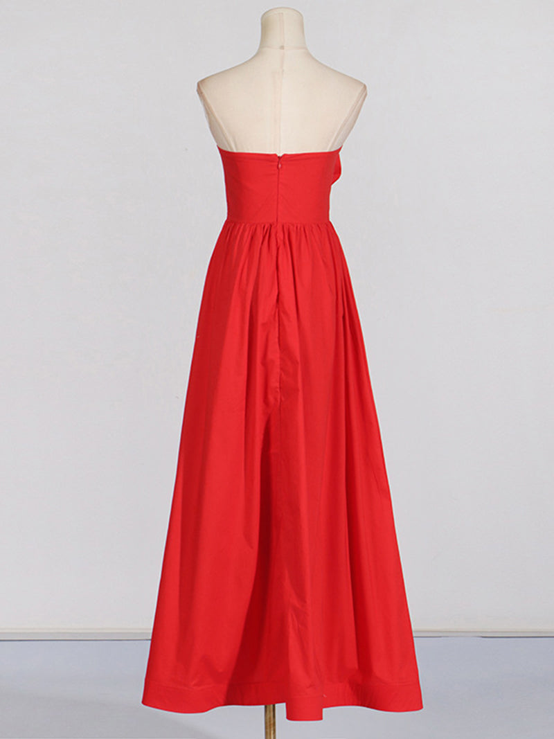 Strapless Rose Maxi Dress