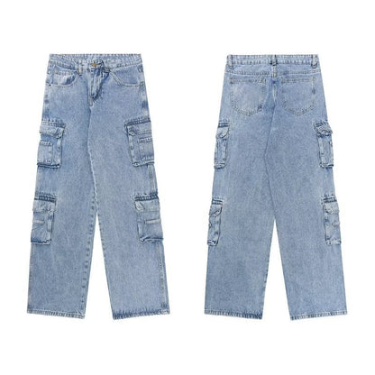 Wide-Leg Cargo Jeans
