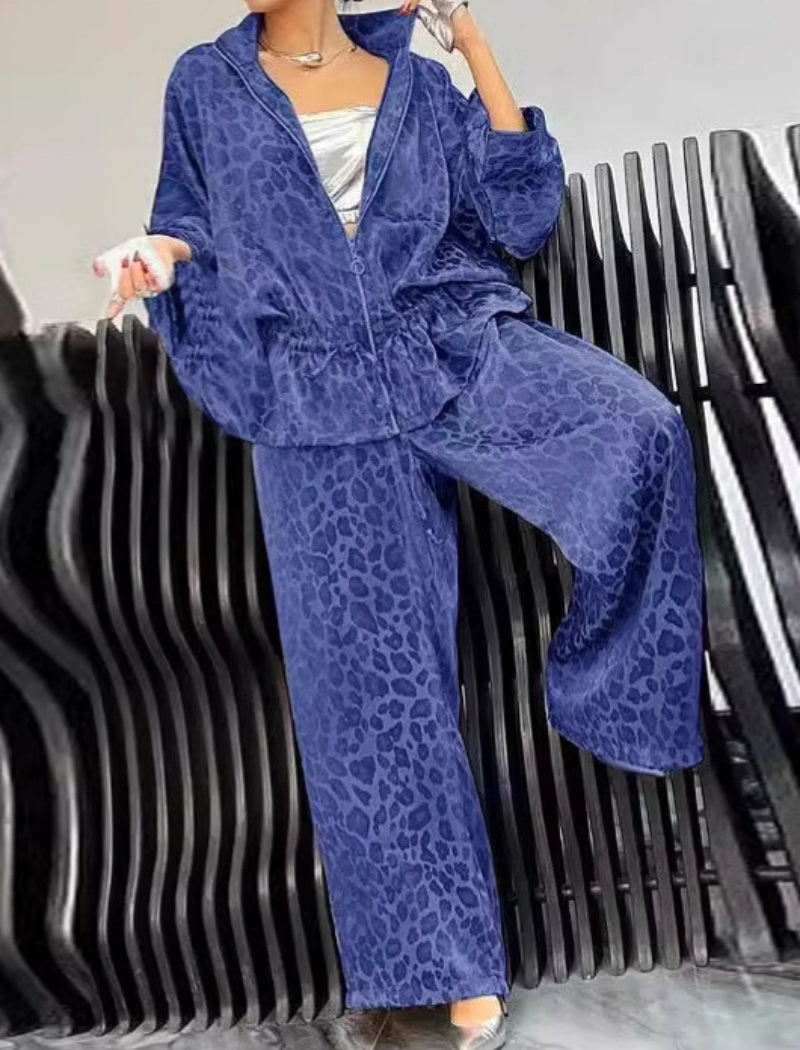 Relaxed Leopard Print Lounge Set