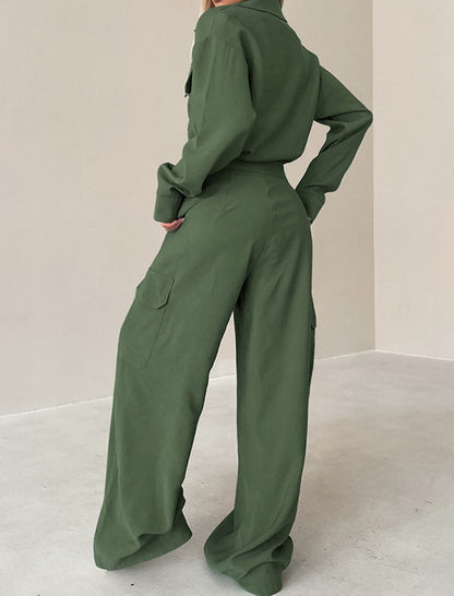 Oversized Utility Set with Wide-Leg Pants