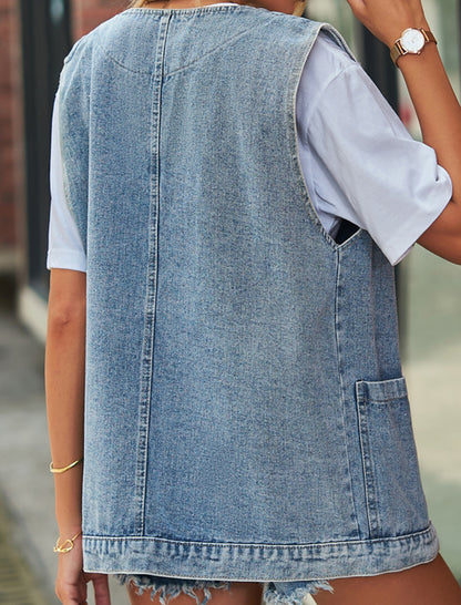 Sleeveless Denim Vest