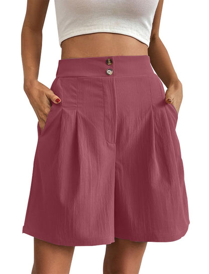 High-Rise Buttoned Shorts