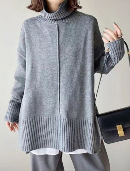 Chunky Knit High Neck Oversized Sweater