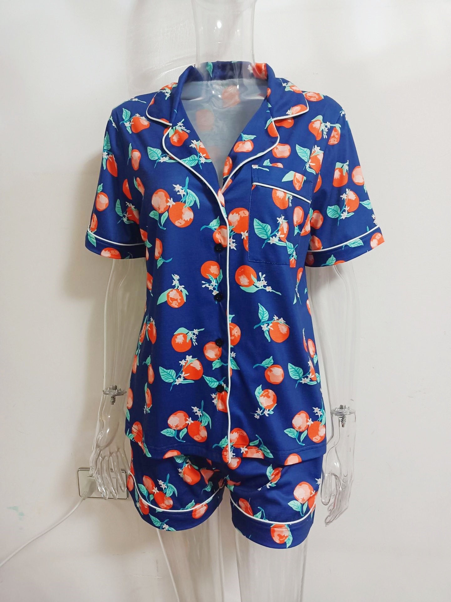 Cherry Print Short Sleeve Pajama Set