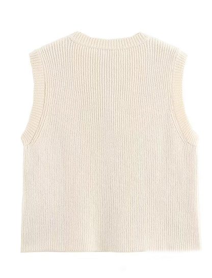Double-Pocket Knit Vest