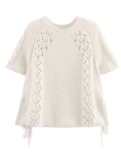 Crocheted Knit Top with Decorative Edging